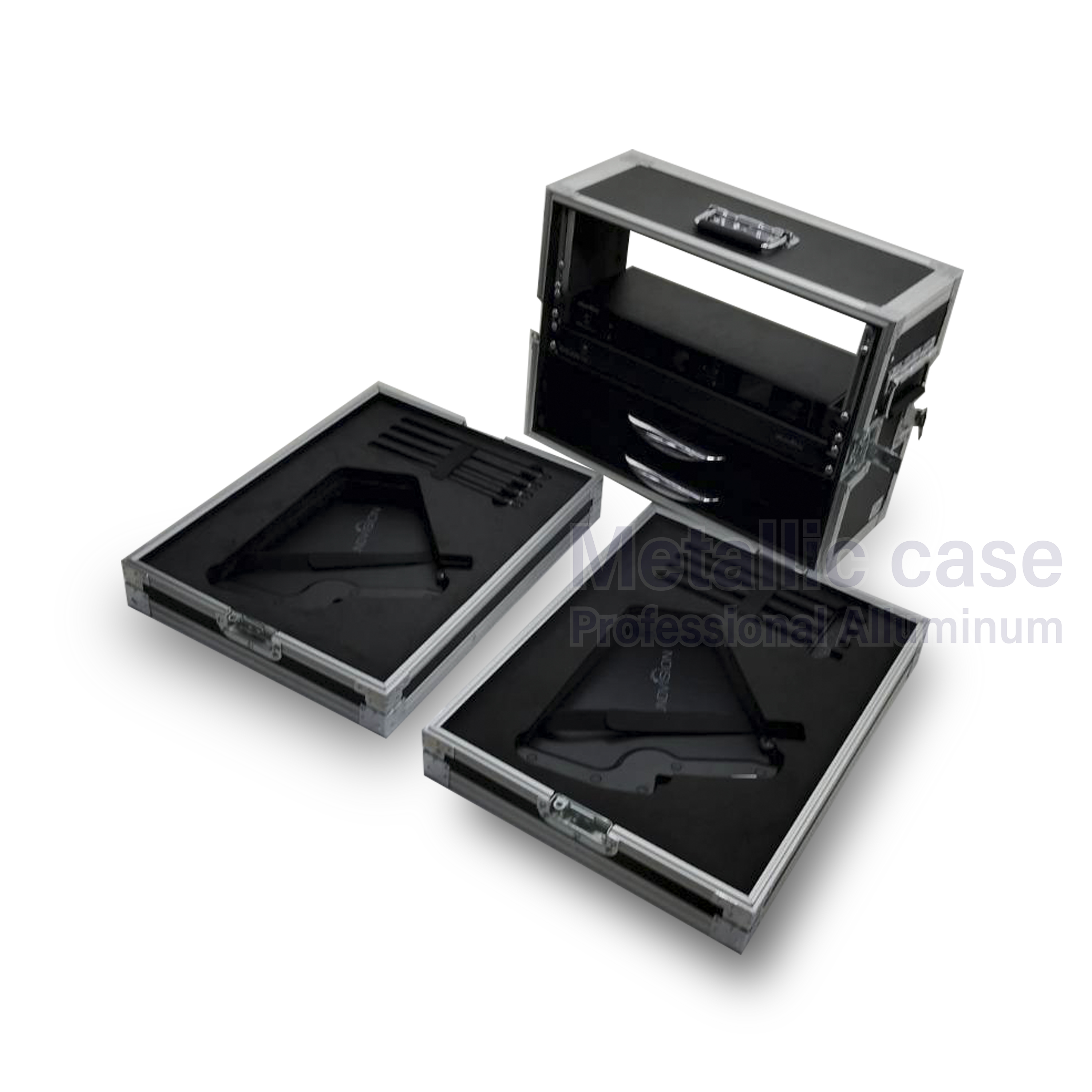 metalliccase8730-13-6602/ กระเป๋าสำหรับเครื่องไมโคตโฟนไร้สายแบบมือถือ Sound vision SU-990D(52.8x21.3x59 T7C1H3K5P5)