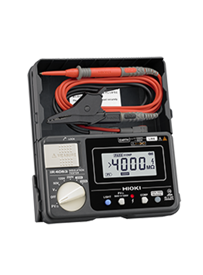 HIOKI IR4053-10 เครื่องทดสอบความต้านทานฉนวนทางไฟฟ้าแรงดันทดสอบ 1000V (Digital Insulation Testers for PV Systems, 5-range)