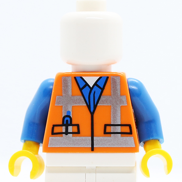 Safety Vest with Reflective Crossed Stripes over Blue Shirt Pattern