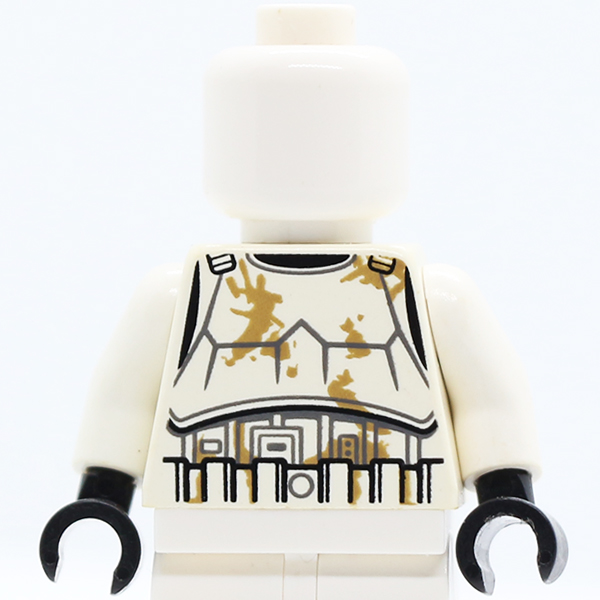 SW Armor Stormtrooper, Detailed Armor, Dirt Stains Pattern / White Arms / Black Hands