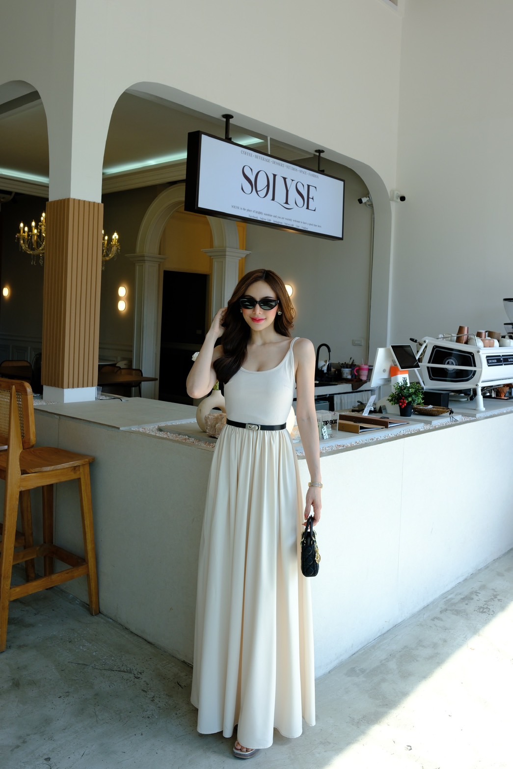 Bellie Dress *รอบนี้ปรับลดความยาวลง3“นะคะ เดรสยาวสายเดี่ยวทรงสวย มีความสลิมช่วงบน(ผ้ายืด) ช้วงล่างพริ้วสวย(ผ้าไม่ยืด) แถมเข็มขัด thitiya