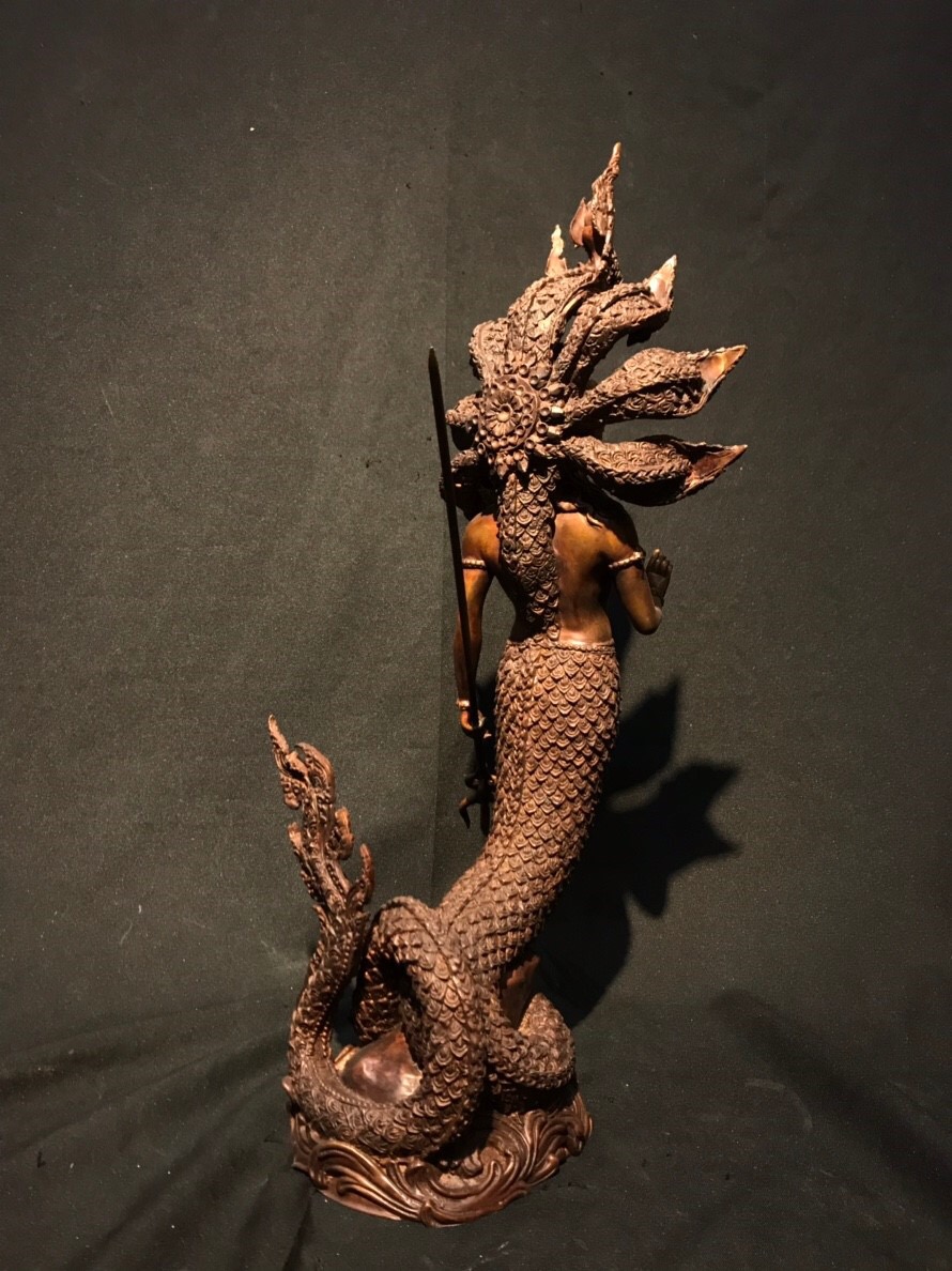 ปู่นาคราช ทรงตรีศูล หน้าตัก 9 นิ้ว (ปรก 7 เศียร)