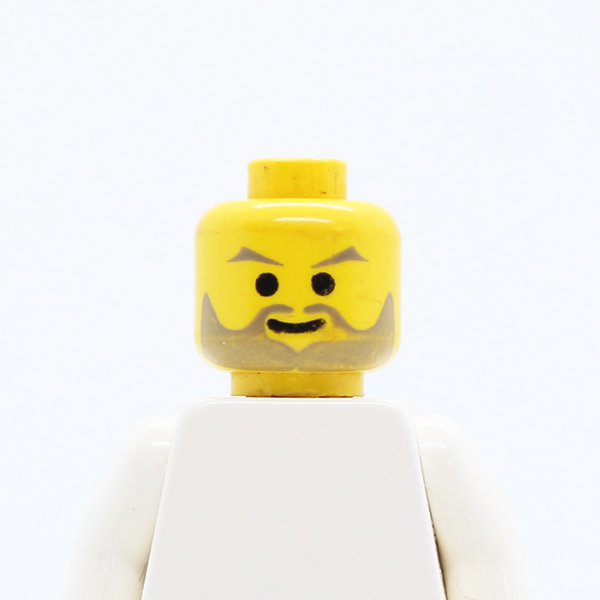 Beard with Gray Facial Hair Pattern - Blocked Open Stud