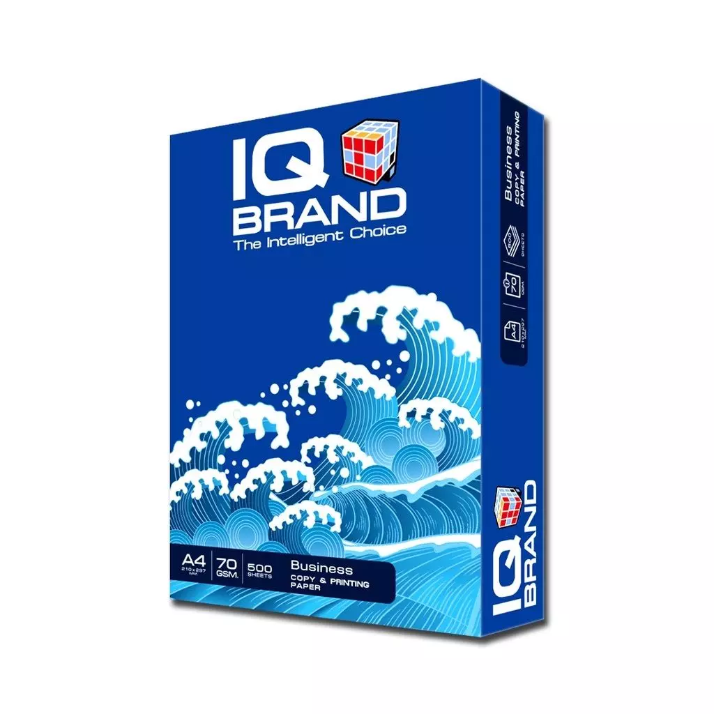 IQกระดาษถ่ายเอกสาร A4 70แกรม (5รีม/แพ็ค) - ห่อสีน้ำเงิน