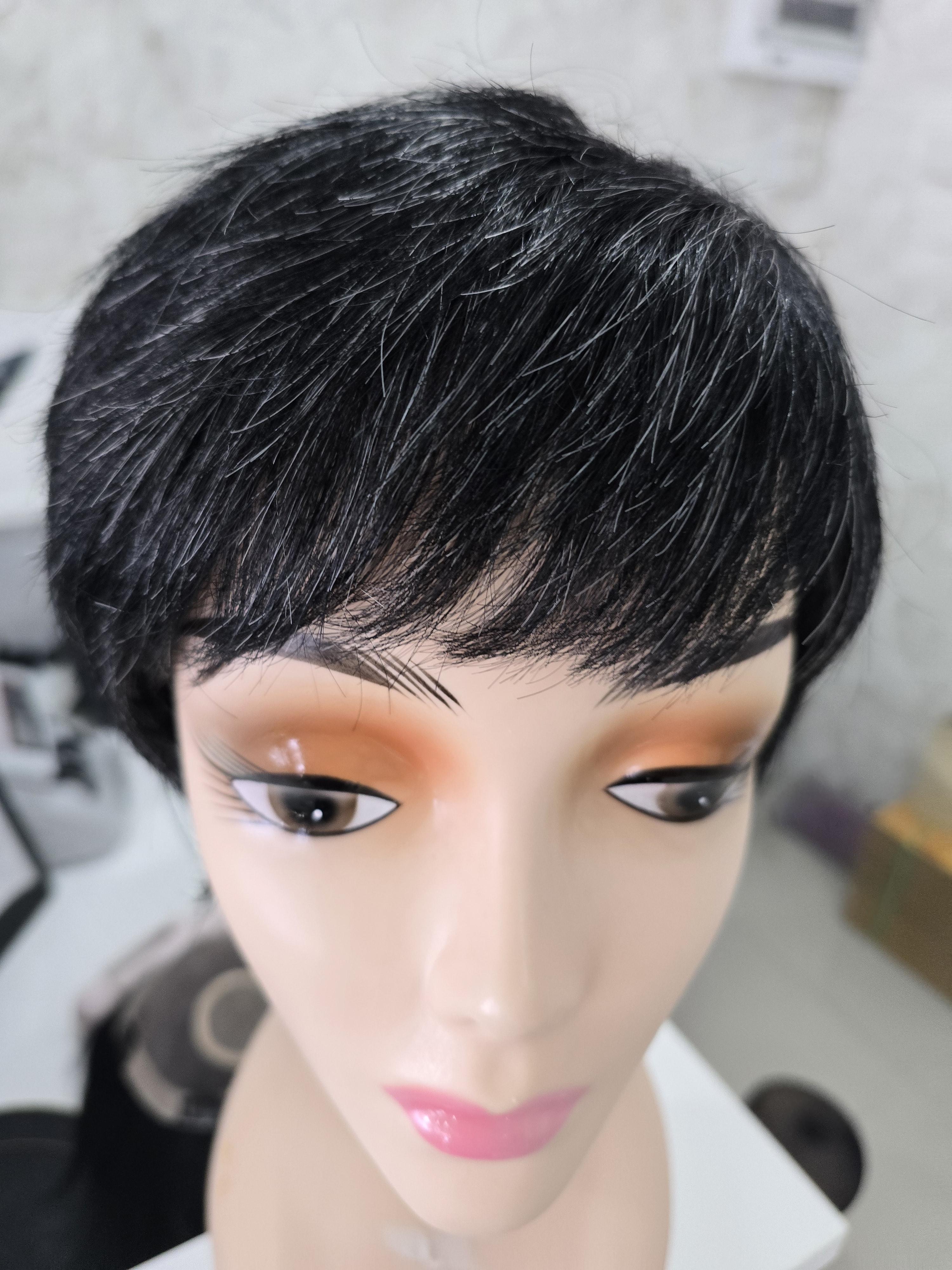 วิกผมหงอกผมขาว ผมแท้100% วิกผู้สูงอายุ คนแก่ ย้อมสีใหม่ได้ Human Hair Grey Wig for Old Women สำเนา