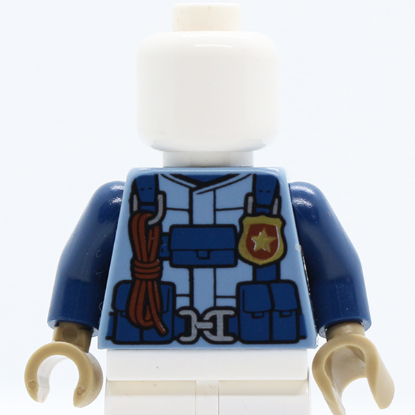 Helicopter Pilot, Jacket with Harness and Police Star Badge Pattern / Dark Blue Arms / Dark Tan Hands