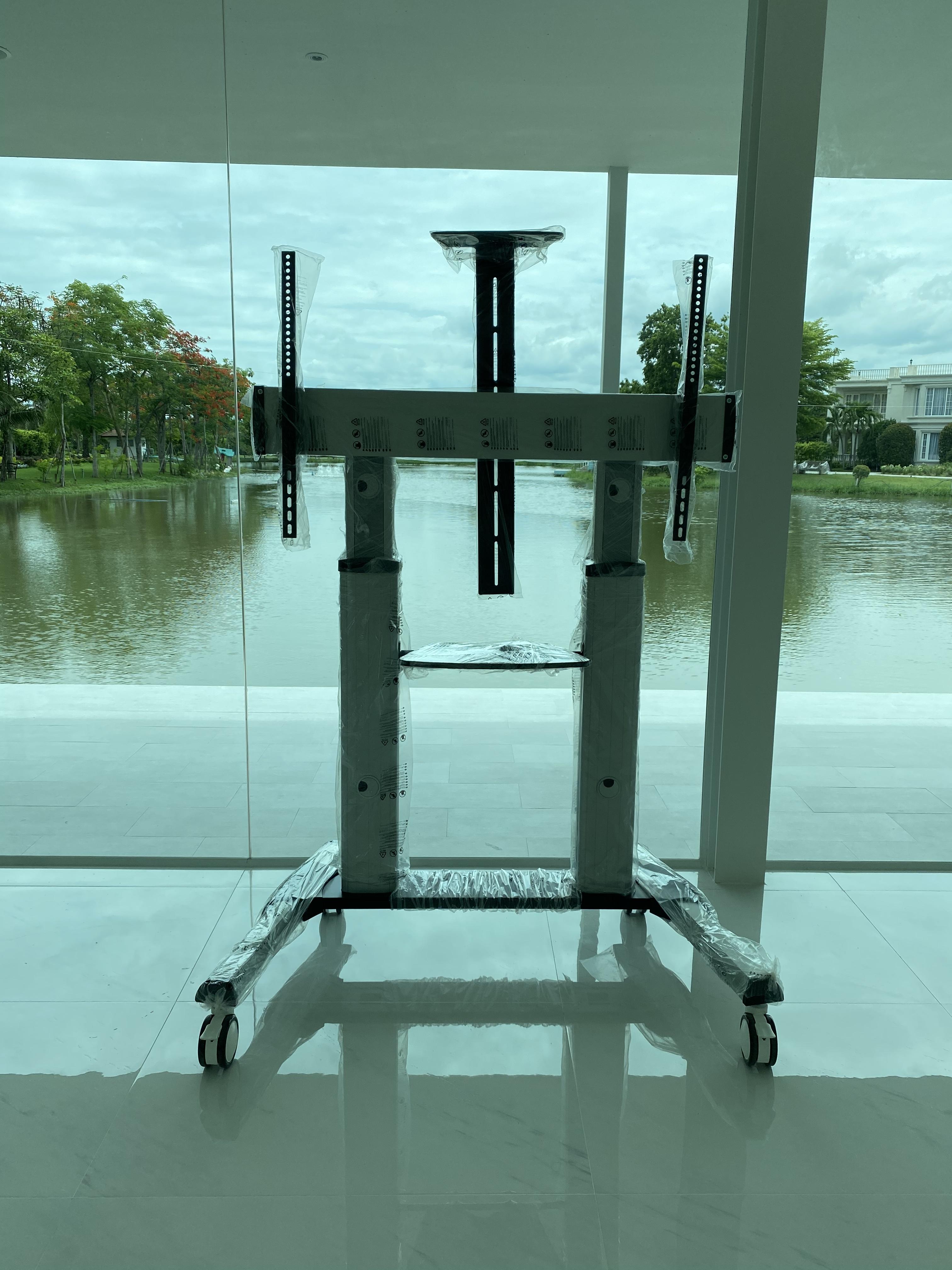 JMTVSTAND MT-F8200 ขาตั้งพื้นทีวีมีล้อเลื่อน(TV Stand) วัสดุ Aluminium อลูมิเนียม แบบล้อเลื่อนปรับสูง/ต่ำได้ 55"-98" นิ้ว{รับประกันสินค้า 3 ปี}0964746498