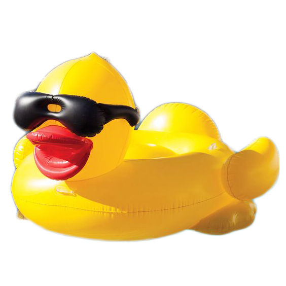ห่วงยางเป็ดเหลืองใส่แว่นดำ ขนาดใหญ่ Inflatable Giant Yellow Duck Sunglasses Pool Float