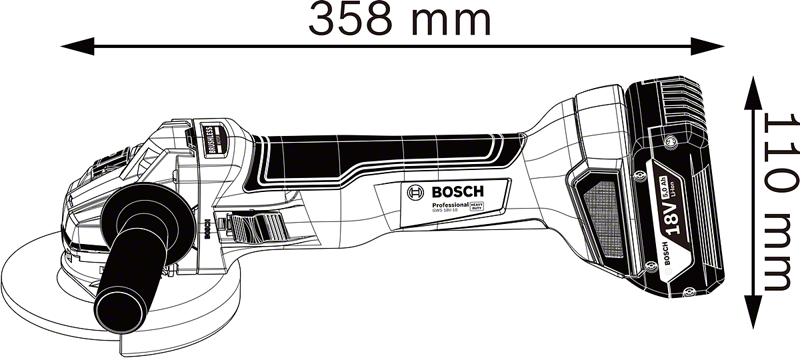 Bosch รุ่น GWS 18V-10 เครื่องเจียรไฟฟ้า (เครื่องเปล่า)