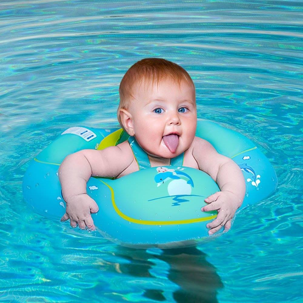 ห่วงยางพยุงตัว มีที่ล๊อค สำหรับเด็ก ตั้งแต่ 3 เดือน - 6 ปี พร้อมที่สูบลม!!! Baby Swimming Ring Inflatable Infant Armpit Floating Kids with Air Pump