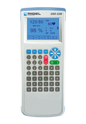 RIGEL UNI-SIM/w Med eBase เครื่องสอบเทียบเครื่องวัดความดันโลหิต เครื่องวัดความอิ่มตัวออกซิเจนในเลือด เครื่องวัดสัญญาณชีพทางการแพทย์ เครื่องจำลองสัญญาณชีพทางการแพทย์ (Vital Sign Simulator) แบบ 6 พารามิเตอร์