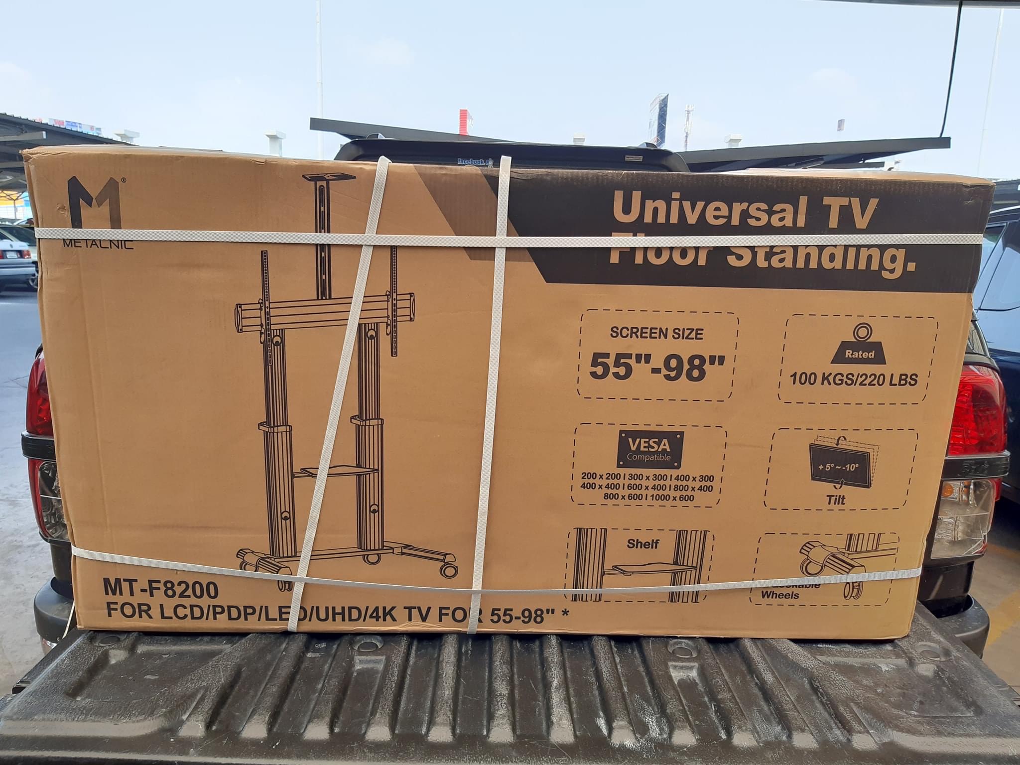 JMTVSTAND MT-F8200 ขาตั้งพื้นทีวีมีล้อเลื่อน(TV Stand) วัสดุ Aluminium อลูมิเนียม แบบล้อเลื่อนปรับสูง/ต่ำได้ 55"-98" นิ้ว{รับประกันสินค้า 3 ปี}0964746498