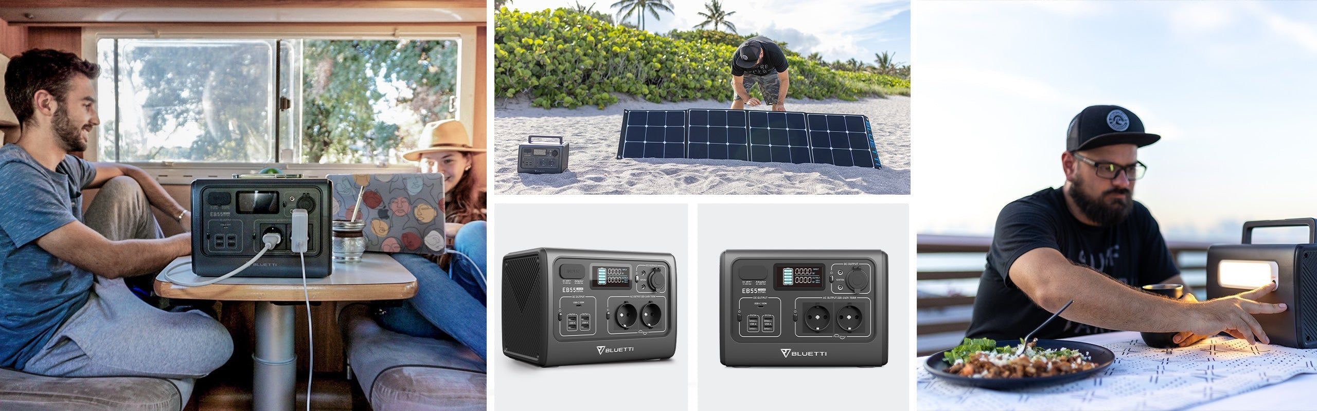 BLUETTI EB55 Portable Power Station + MP200 Solar Cell เซทแบตเตอรี่สำรองพกพา พร้อมโซลาร์เซลล์