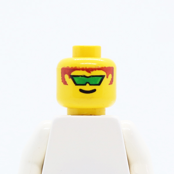 Glasses with Green Angled Sunglasses and Brown Hair Pattern - Blocked Open Stud