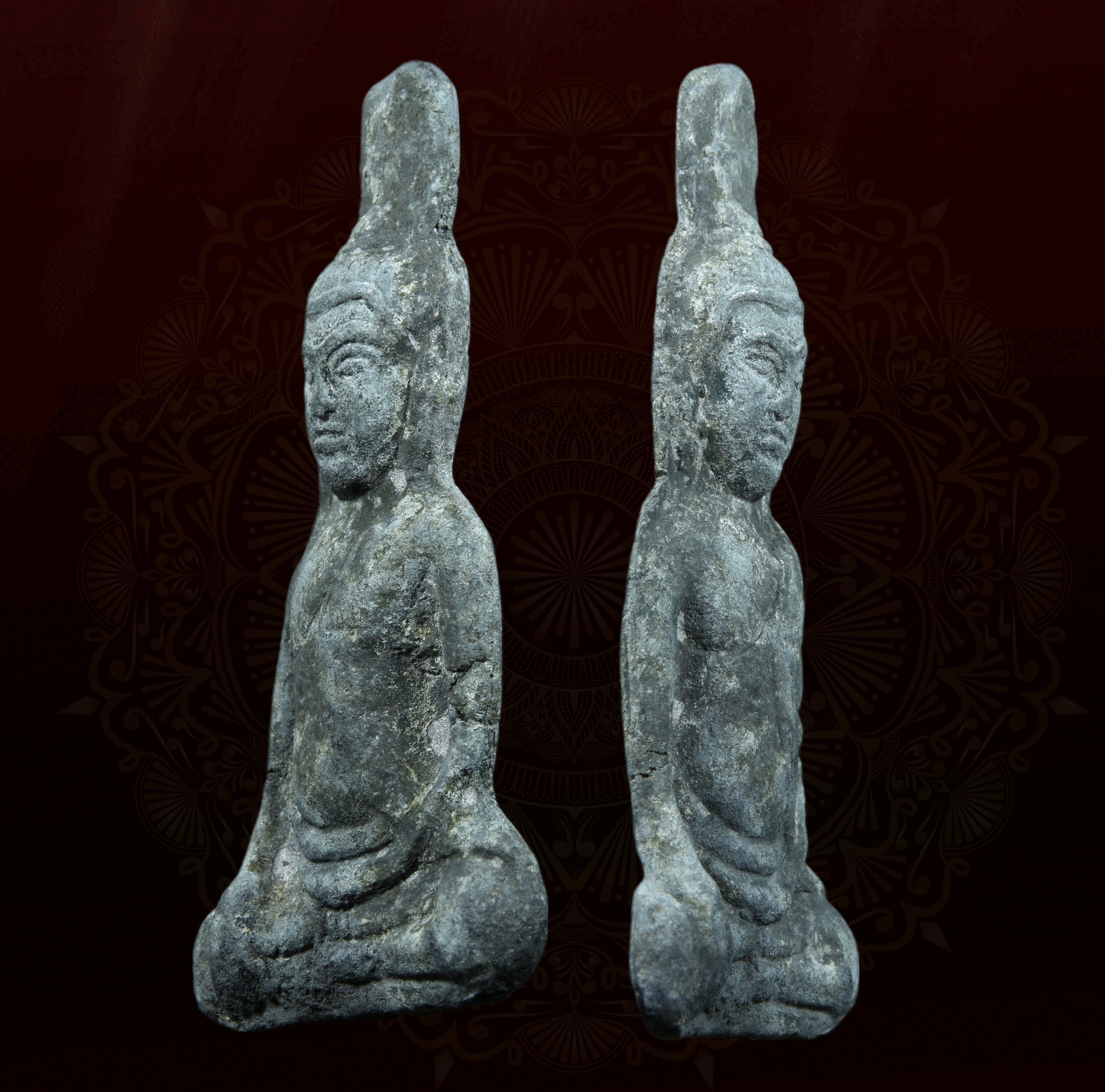 พระร่วงนั่ง ปางมารวิชัย เนื้อชินเงิน