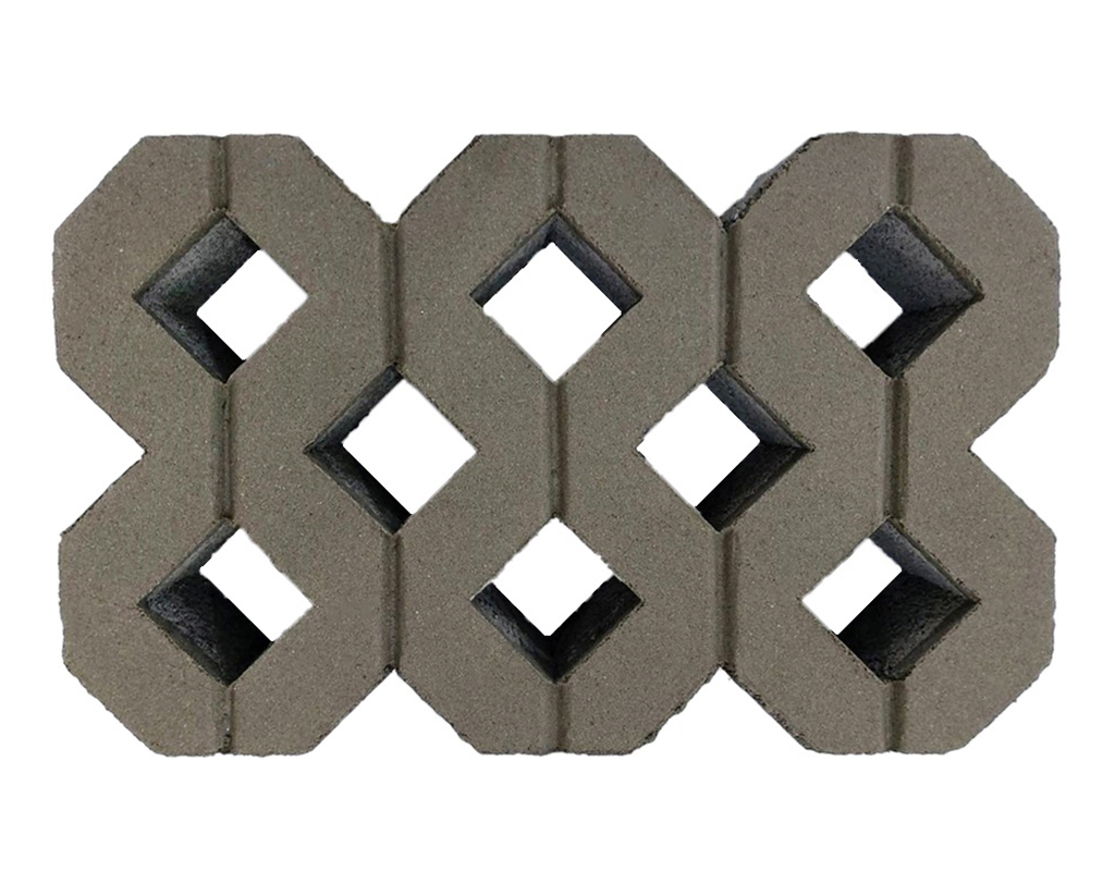 บล็อกปูหญ้า หน้าเรียบ สีเทา