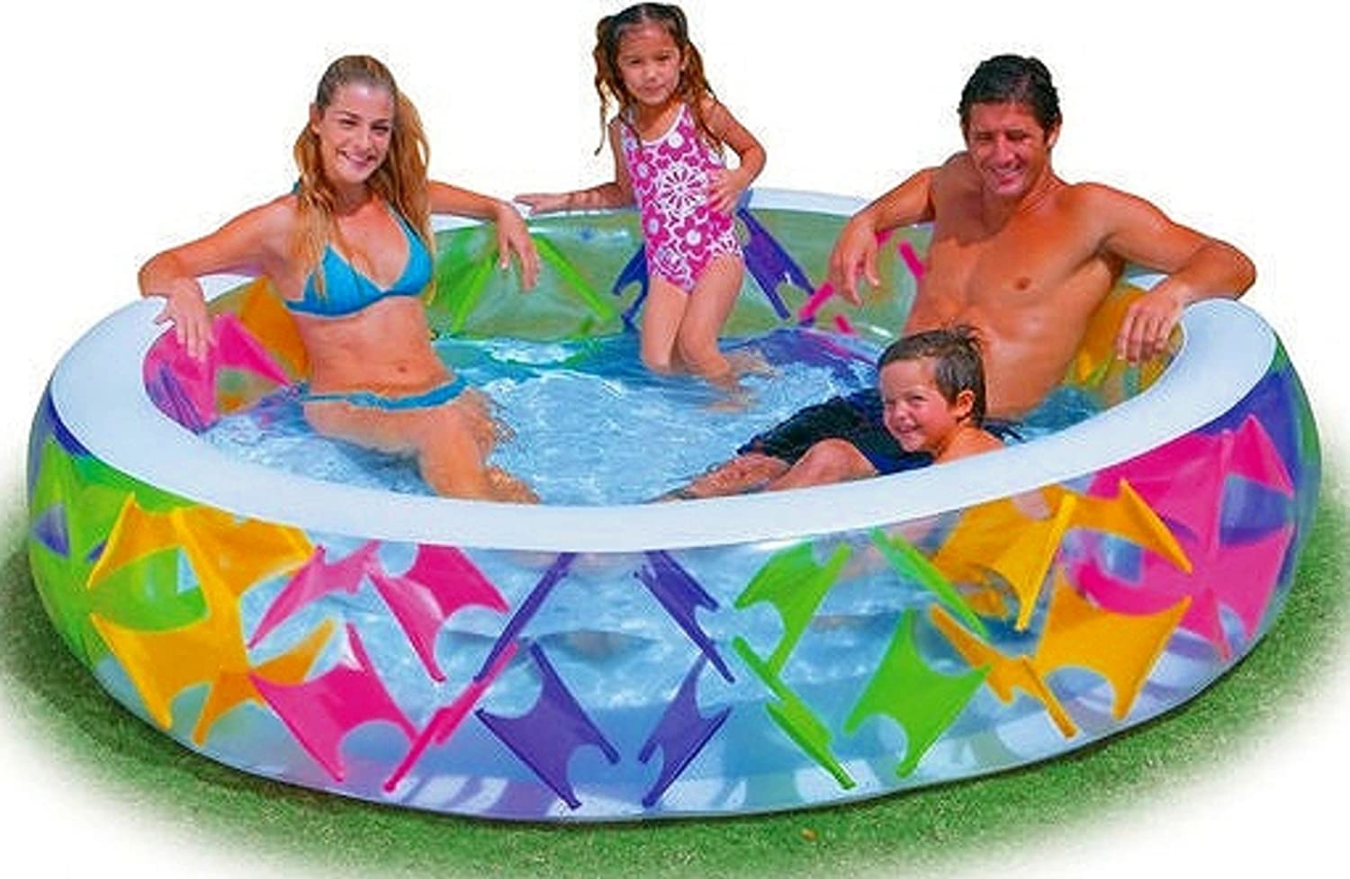 Intex สระน้ำเป่าลม สีสันสดใส ขนาดใหญ่ Inflatable Colorful Giant Pool