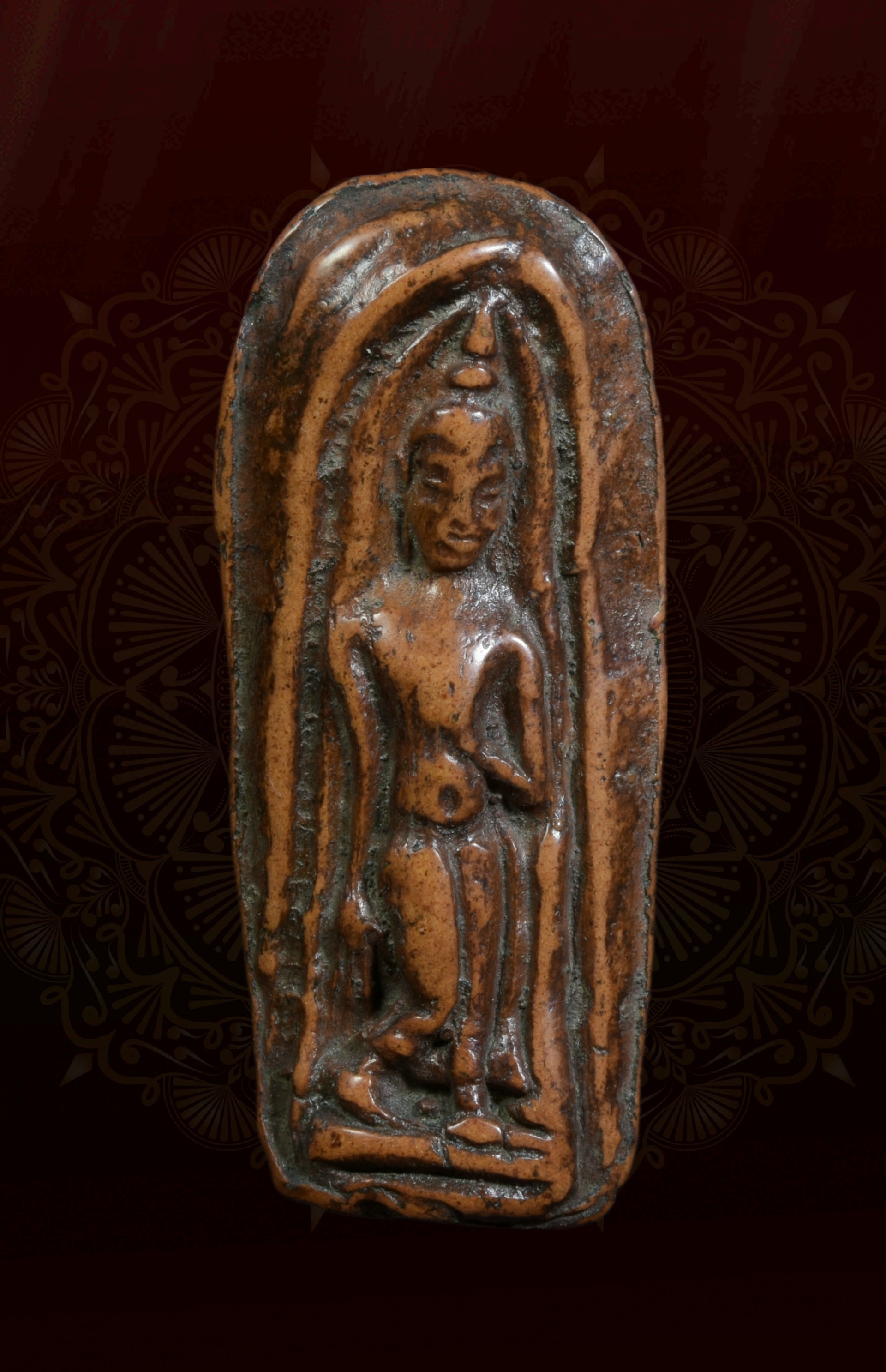 พระลีลาเม็ดขนุนเนื้อดิน