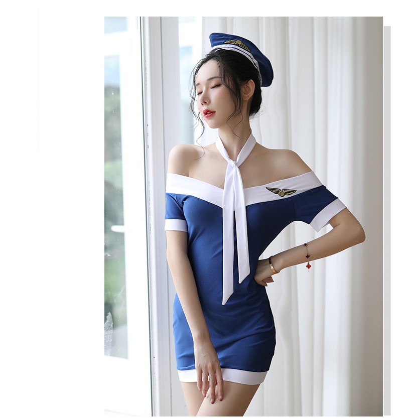 ชุดกะลาสี ทหารเรือ แซกเปิดไหล่ กุ๊นขาว พร้อมหมวก🏍️💨ส่งไวจาก กทม.