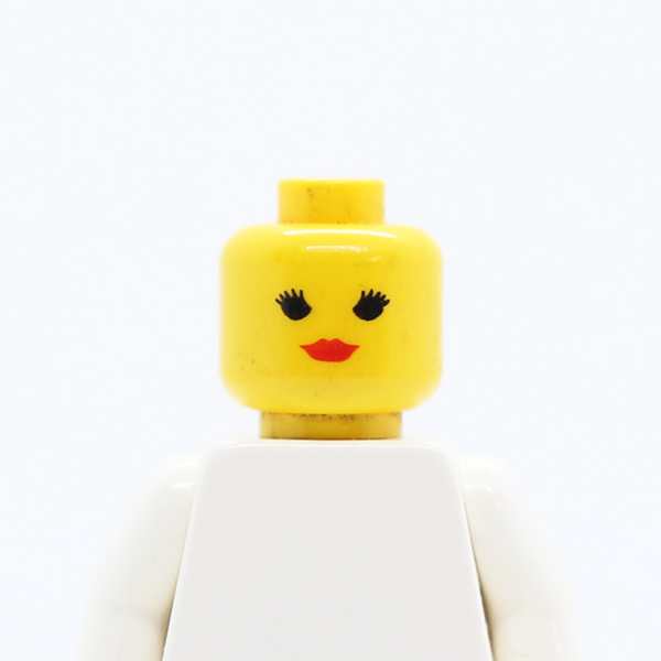 Female with Red Lips, Eyelashes (Standard Woman Pattern) - Blocked Open Stud