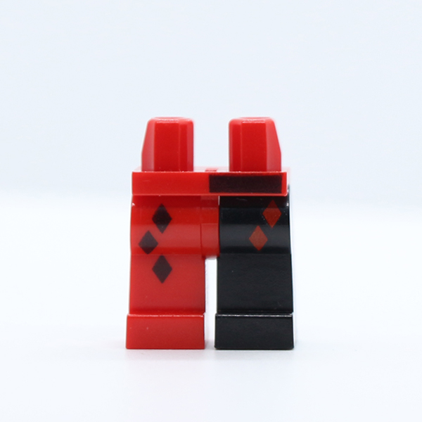 Hips and 1 Black Left Leg, 1 Red Right Leg with Diamonds, Red Diamonds on Top, Black Bar Above Left Leg Pattern