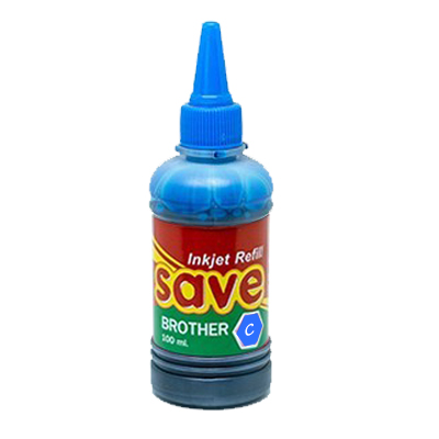 หมึกเติมเครื่องพิมพ์อิงค์เจ็ทยี่ห้อ BROTHER (สีฟ้า-Cyan) ตรา Save 100ml
