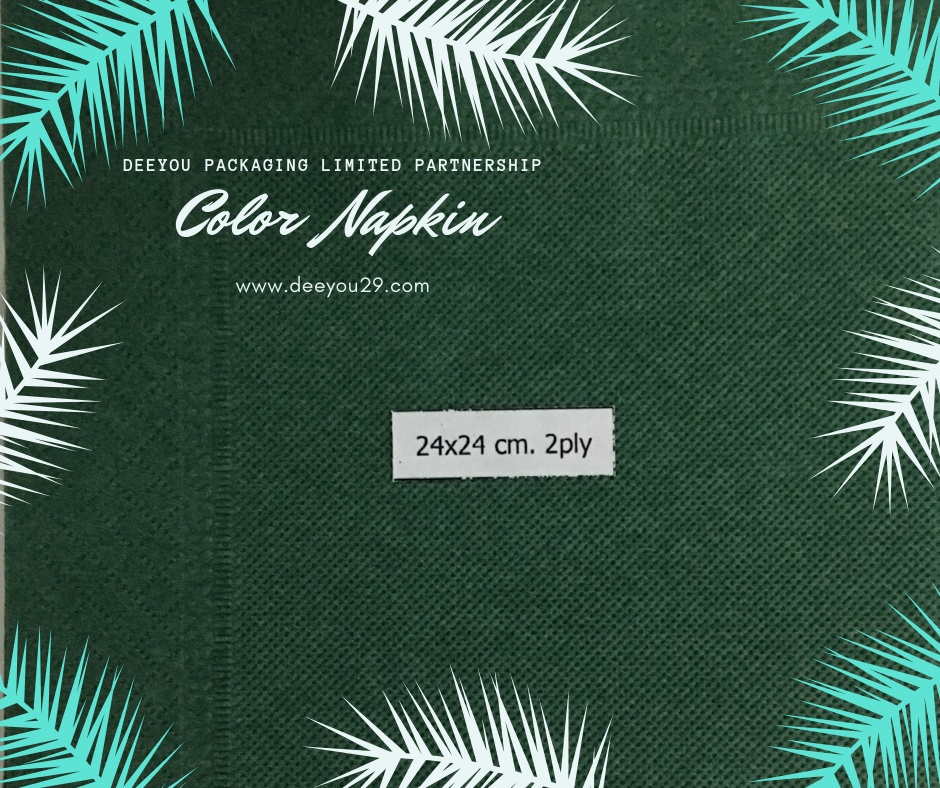 กระดาษเช็ดปากสีเขียว