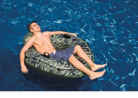 แพยางโซฟากลม พร้อมที่พิงหลัง Inflatable Camo River Run Pool Float