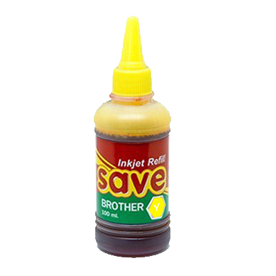 หมึกเติมเครื่องพิมพ์อิงค์เจ็ทยี่ห้อ BROTHER (สีเหลือง-Yellow) ตรา Save 100ml