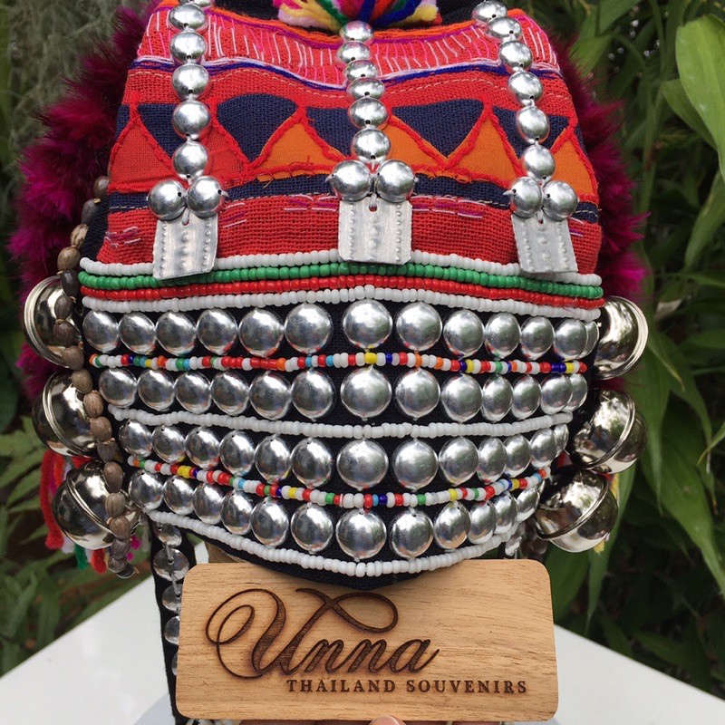 Akha hill tribe handmade hat หมวกชาวเขา #6 หมวกผ้าทอมือ เย็บปักลายด้วยมือ