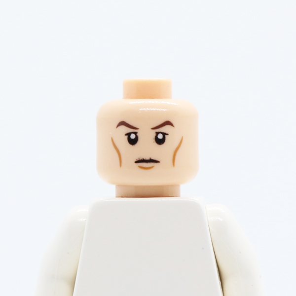 Dual Sided Brown Eyebrows, Black Eyes with Pupils, Wrinkles, Calm / Angry Pattern - Hollow Stud