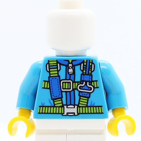 CS10 Blue and Lime Parachute Harness Straps and Silver Buckles Pattern