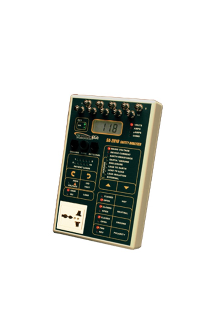 SA-2010-S เครื่องทดสอบความปลอดภัยทางไฟฟ้าเครื่องมือทางการแพทย์ พร้อมฟังก์ชั่นจำลองสัญญาณชีพคลื่นไฟฟ้าหัวใจทางการแพทย์ (Safety Analyzer - International - 10 Pat Leads & Sim)