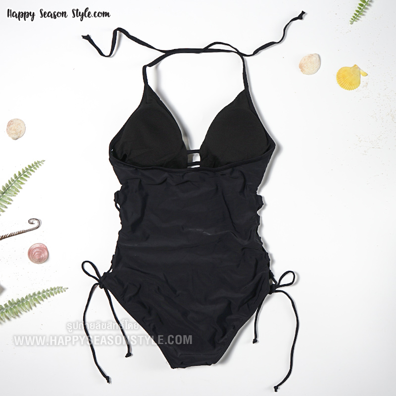 ชุดว่ายน้ำ วันพีช ผูกคอ สานข้าง สายฝอ สีเนื้อ (มีให้เลือก 3 สี)