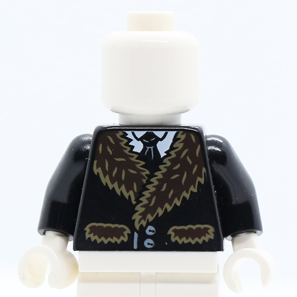 Batman Coat with Dark Tan Fur Trim, White Shirt and Black Tie Pattern / Black Arms / White Hands