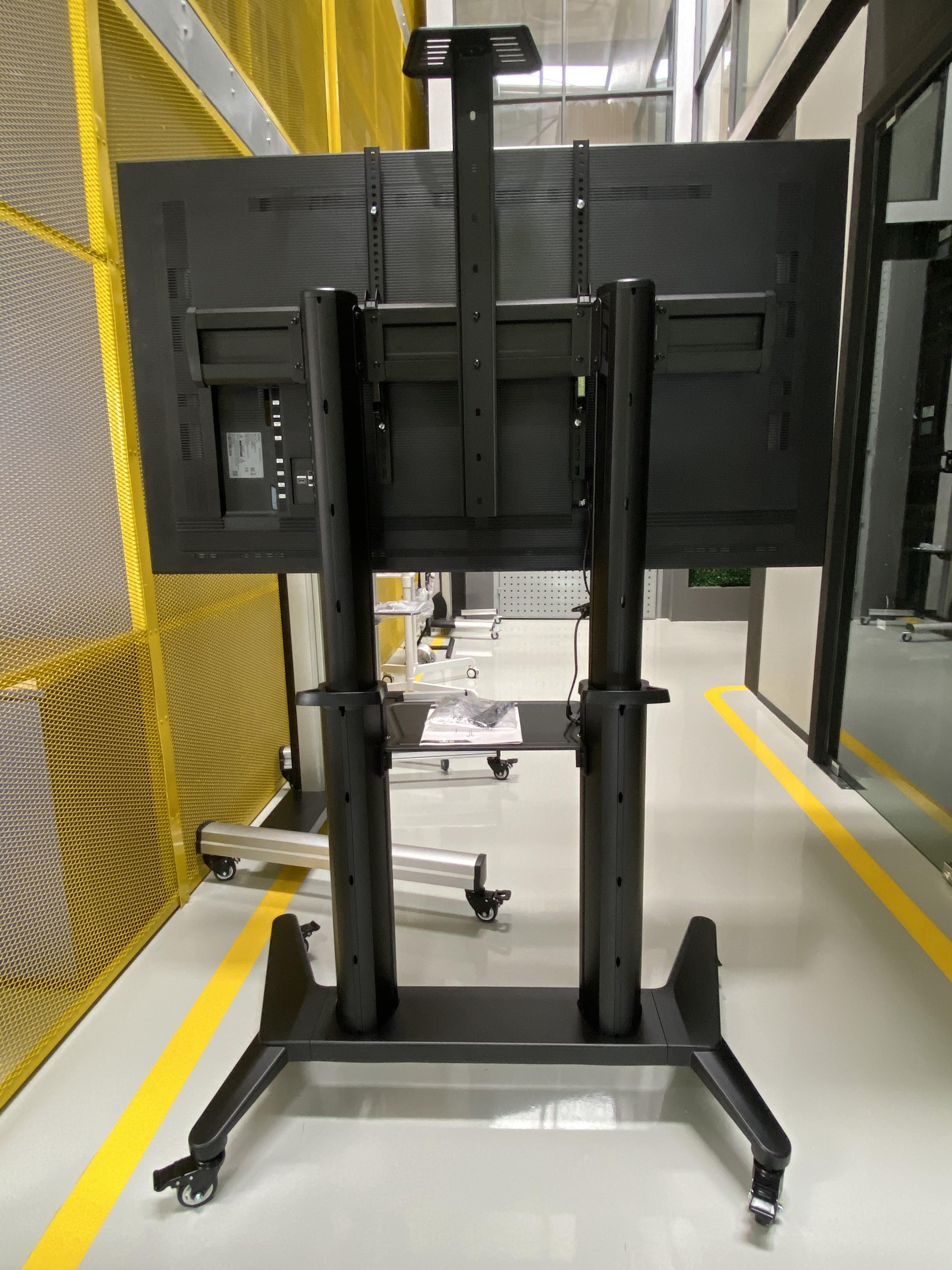 JMTVSTAND MT-F9300 ขาตั้งพื้นทีวีมีล้อเลื่อนTV Stand วัสดุ Aluminium อลูมิเนียม{สีดำ} แข็งแรง สวยหรู ทรงทันสมัย รองรับทีวี 70"-120"นิ้ว{รับประกัน 3 ปี }0964746498