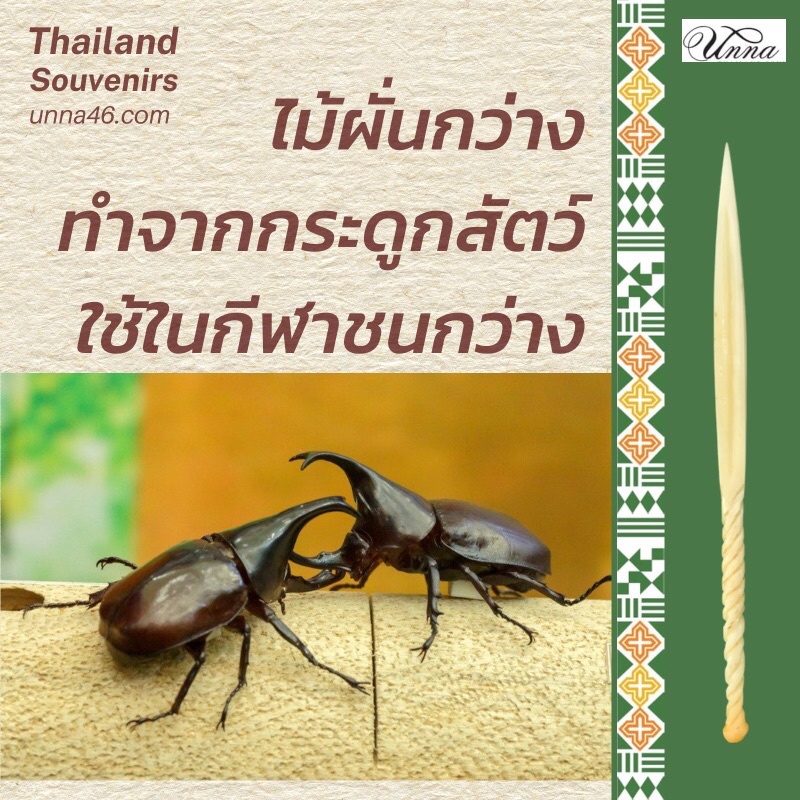 ไม้ผั่นกว่าง ลาย 1 เป็นอุปกรณ์การละเล่นฤดูชนกว่างของชาวเหนือ