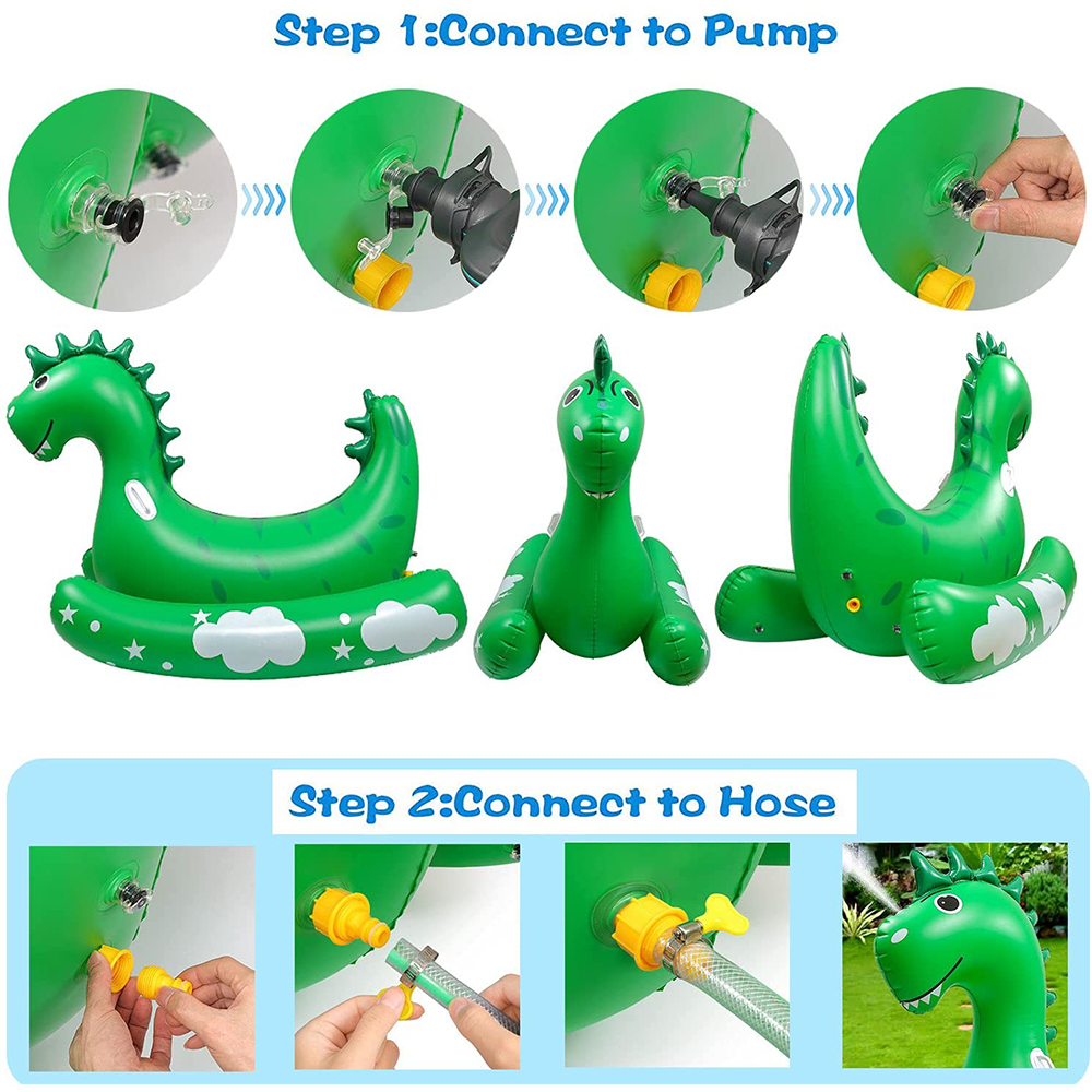Inflatable Pool Float for Kids Adults - Kids Sprinklers Pool Toy แพเป่าลมรูปไดโนเสาร์สำหรับเด็ก พร้อมสปริงเกอร์พ่นน้ำได้