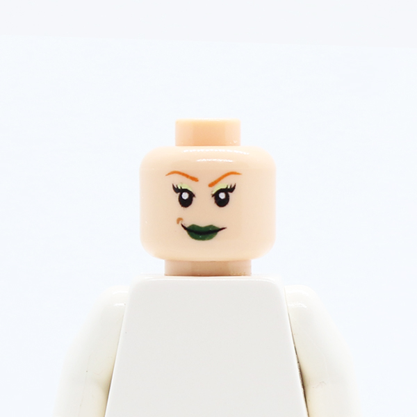 Dual Sided Female Green Lips and Orange Eyebrows, Smile / Bared Teeth Pattern - Hollow Stud