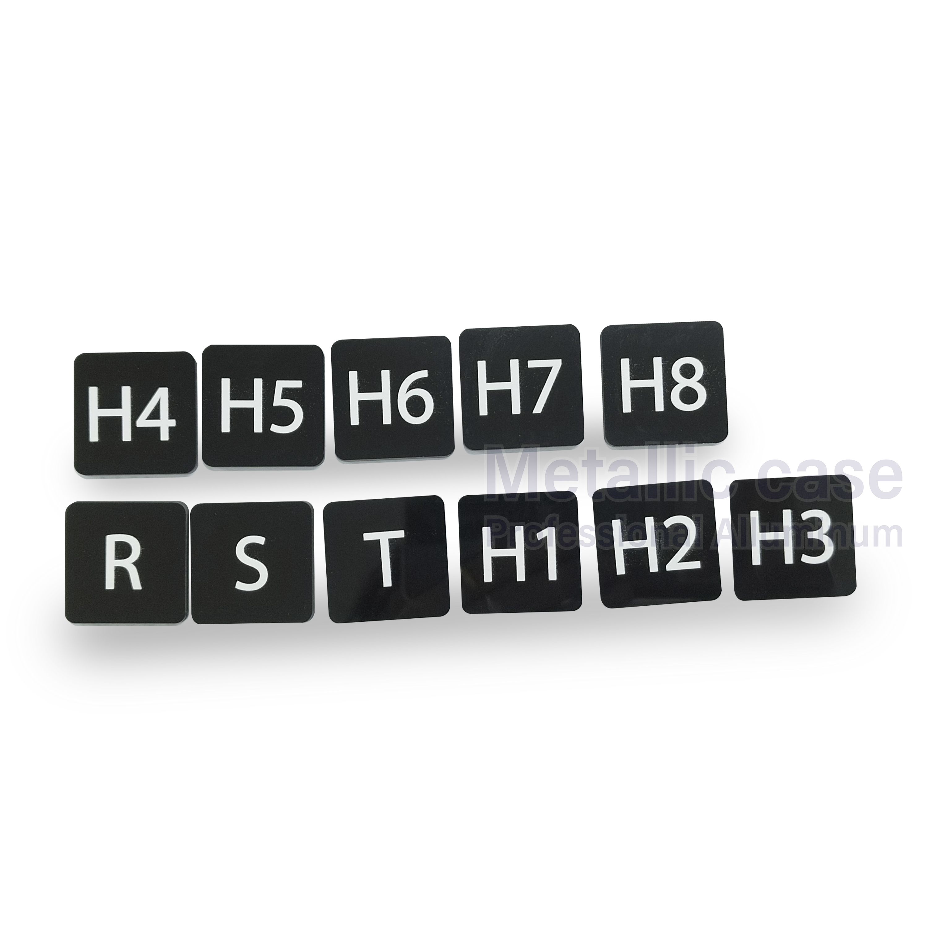 metallic case2-1045-AAA-6610 / แผ่นอะคลิลิค สีดำ ขนาด 3x3 cmหนา 3mm สกรีนตามแบบ
