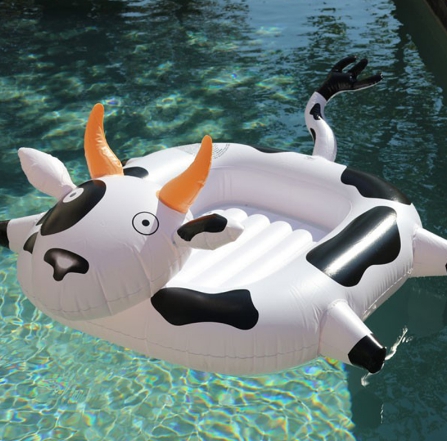ห่วงยางรูปวัว เป่าลม Inflatable Cow Pool Float