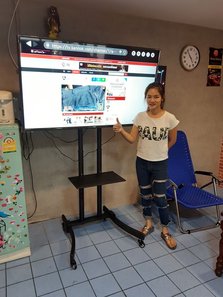 JMTVSTAND MT-F1700 ขาตั้งพื้นทีวี(TV Stand)วัสดุเหล็ก แบบล้อเลื่อนปรับสูง/ต่ำ ก้ม-เงยได้ 32"-65" นิ้ว0964746498