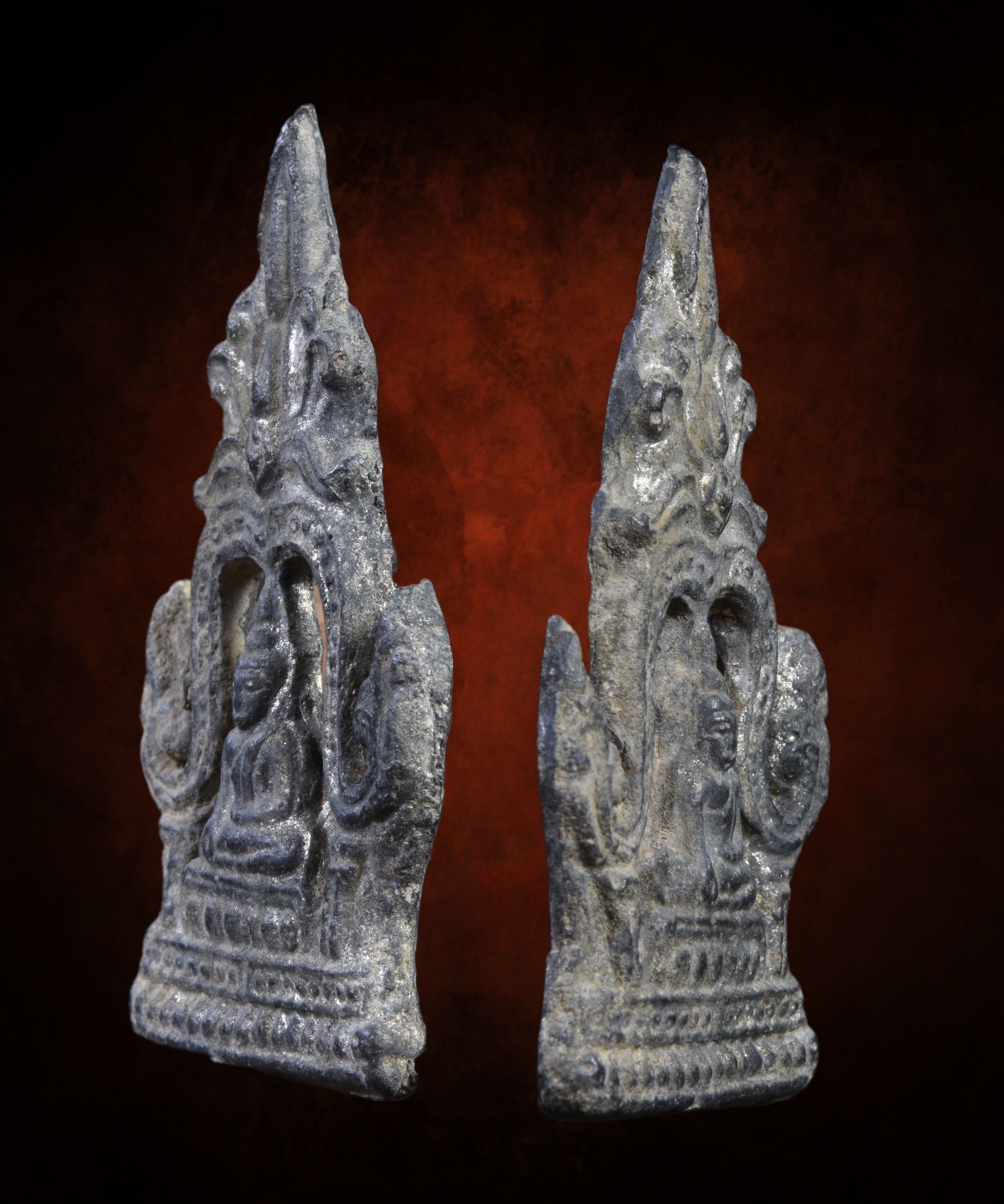 พระซุ้มระฆัง เนื้อชินเงิน ผิวปรอท