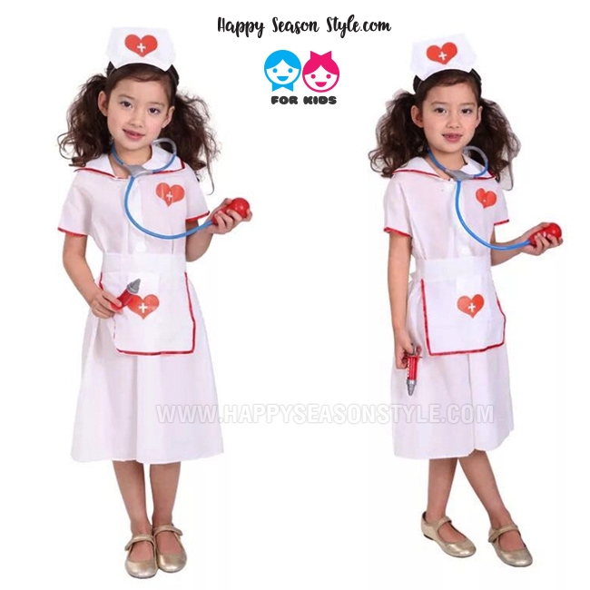 ชุดแฟนซีเด็ก อาชีพในฝัน ชุดพยาบาล ชุดพยาบาลเด็ก หัวใจแดง