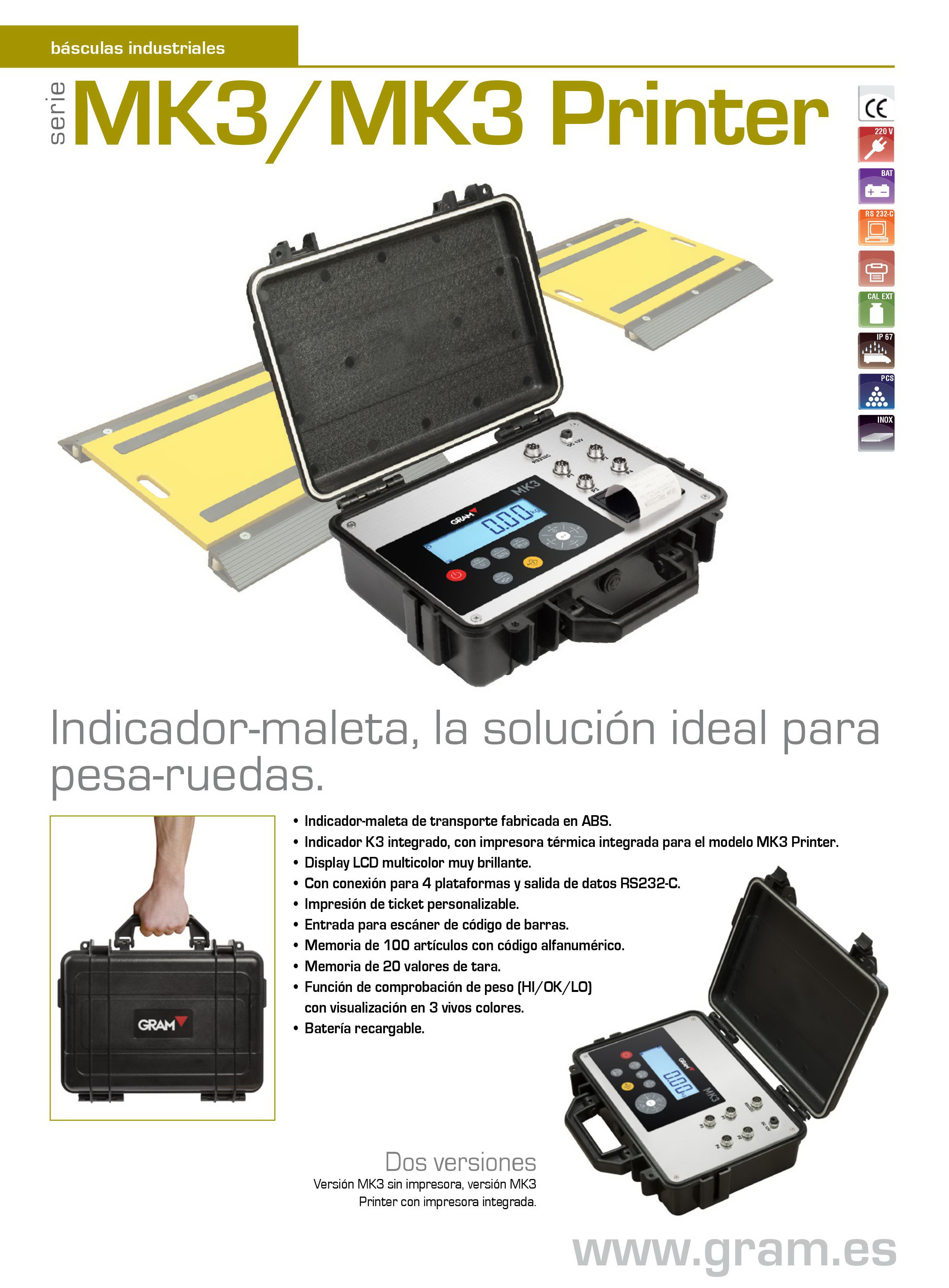 จอแสดงผลเครื่องชั่งดิจิตอล Gram : MK3