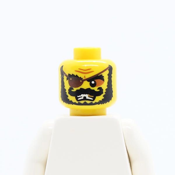 CS08 Male Eyepatch, Black Bushy Beard, Moustache and Missing Tooth Pattern