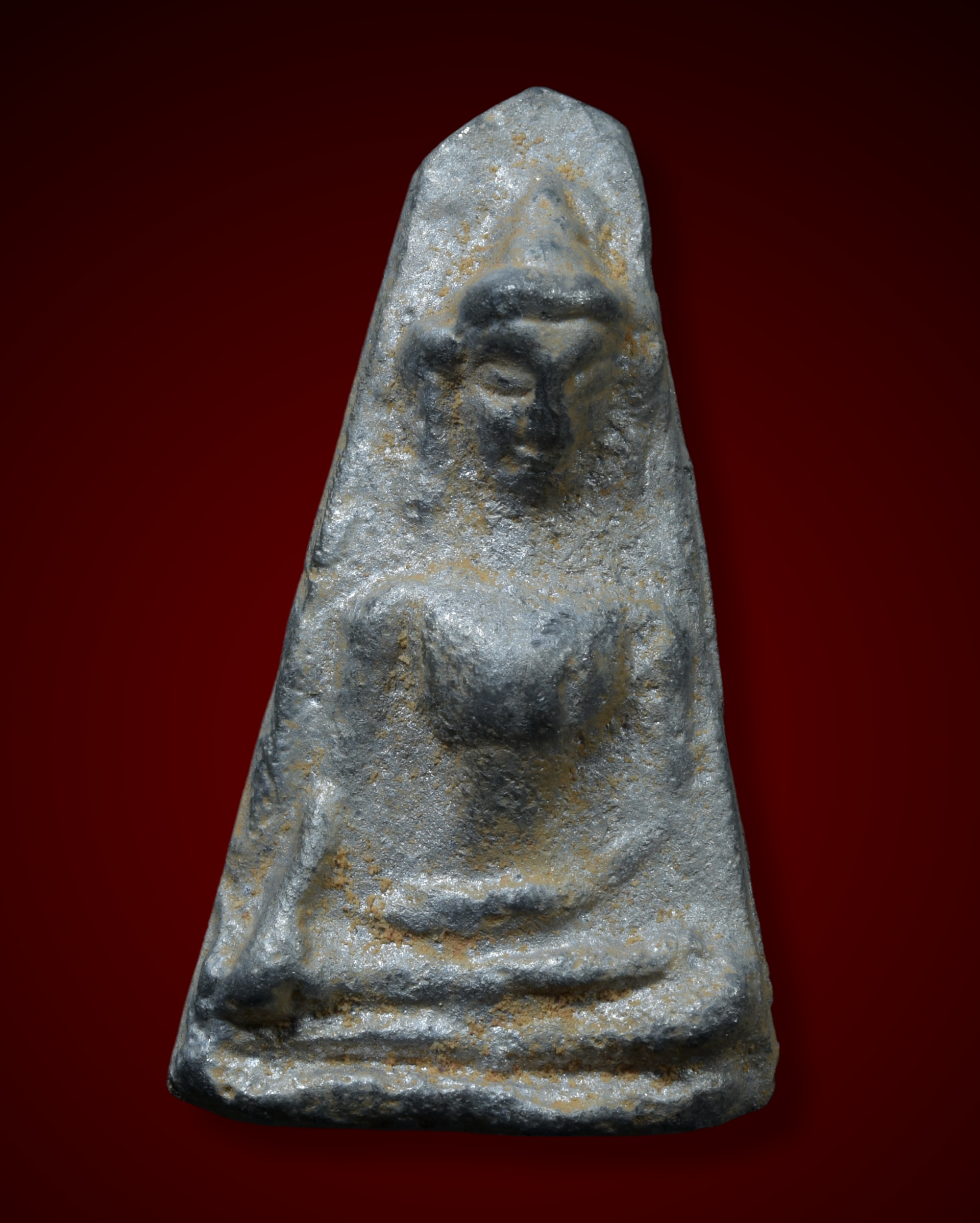 พระผงสุพรรณยอดโถ เนื้อชินเงินผิวปรอท