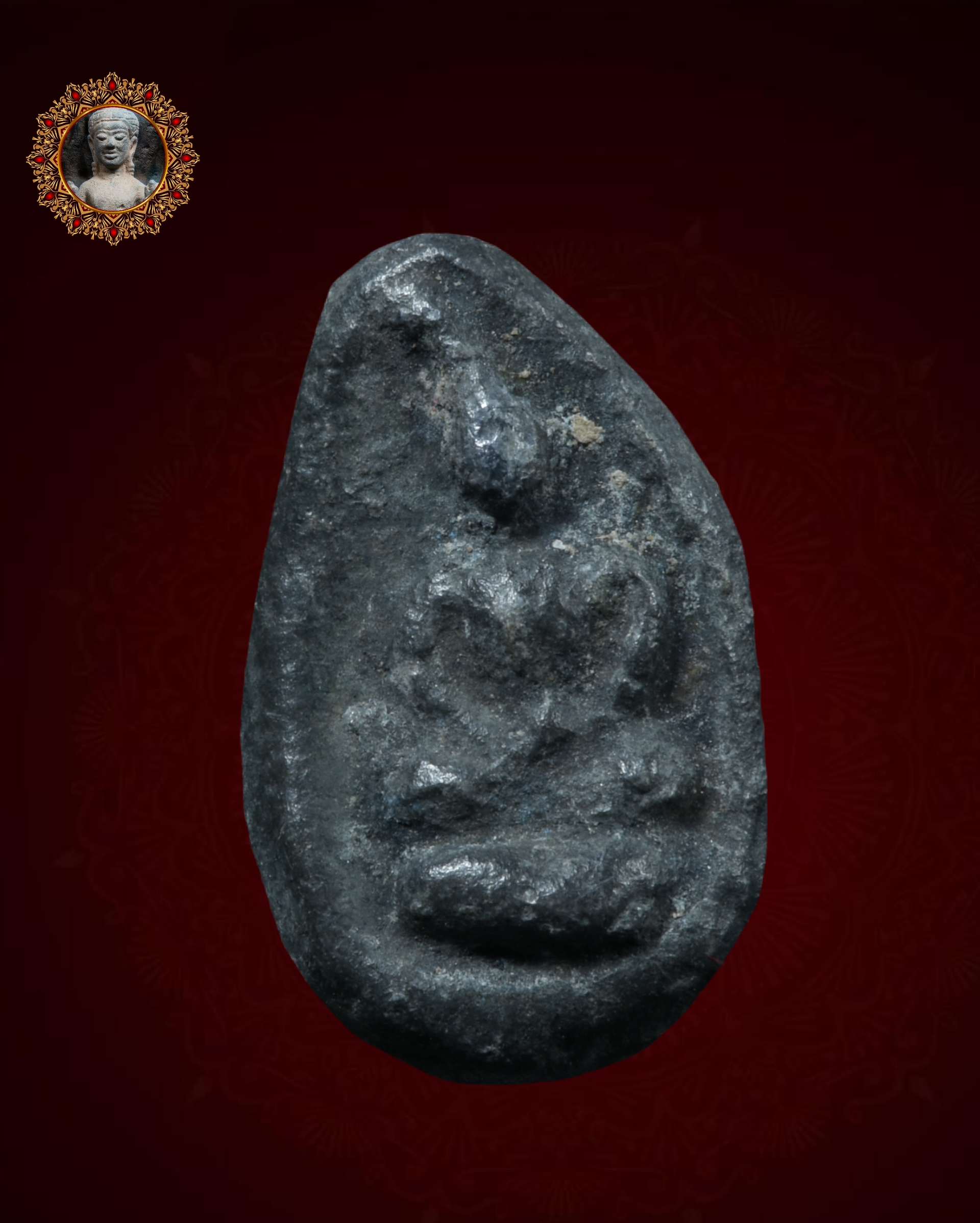 พระพิจิตรเม็ดข้าวเม่า เนื้อชินเงิน