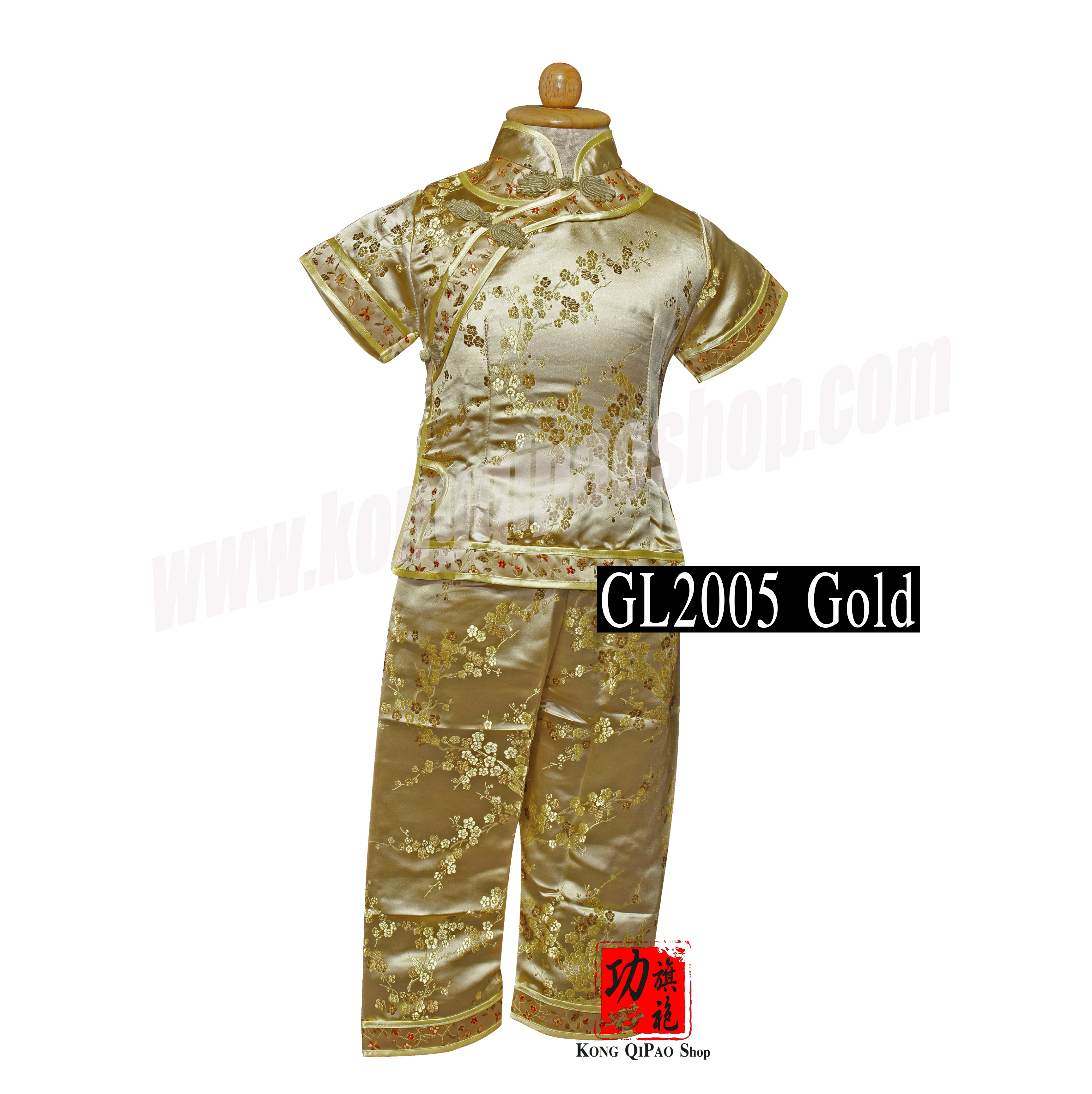 GL2005 ชุดจีน กางเกง ลายดอกเหมย