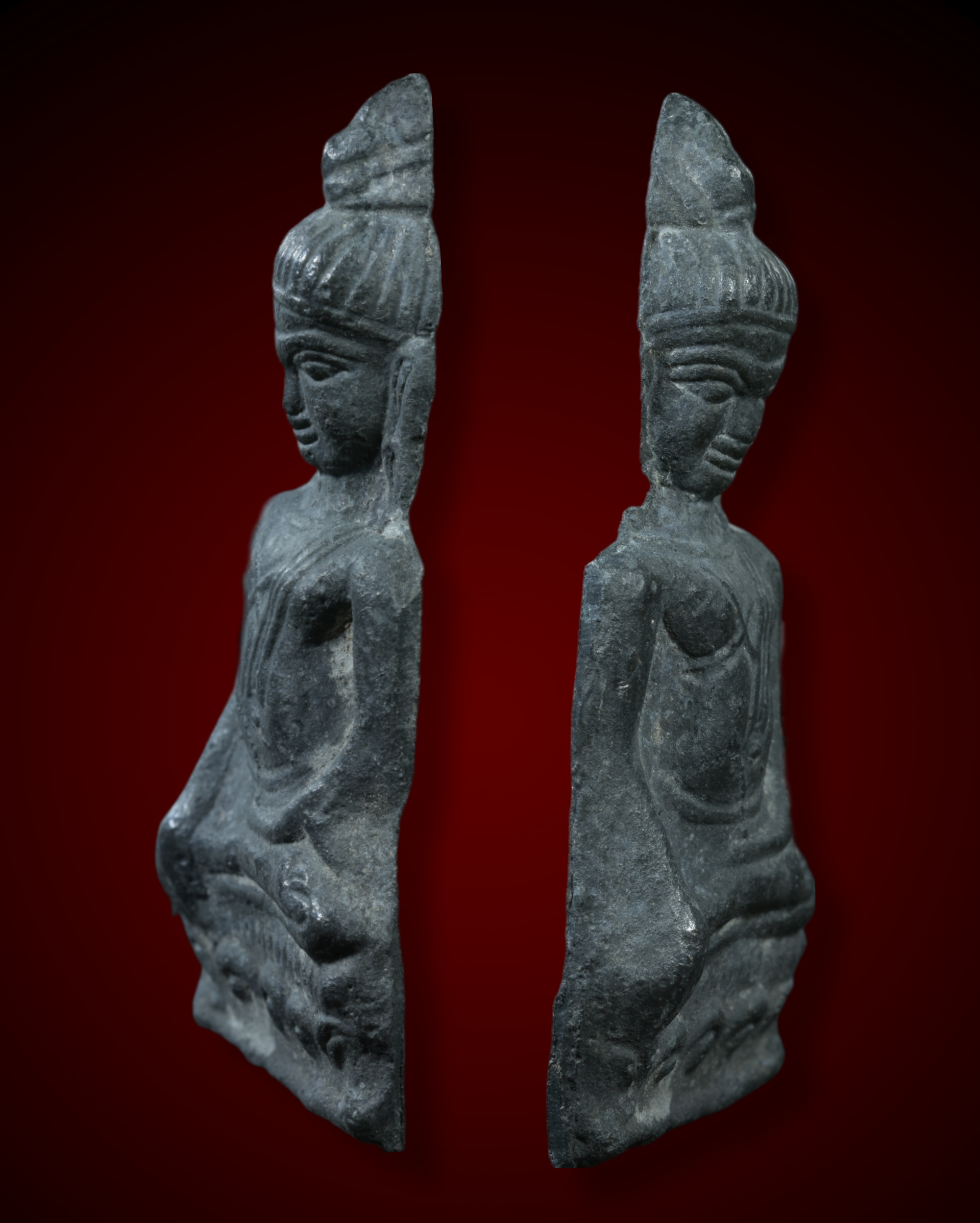 พระลพบุรีหูยาน อกกากบาท เนื้อชินเงิน